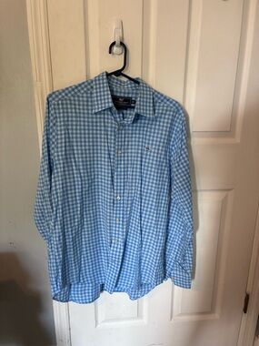 Vineyard Vines Light Blue Gingham Men’s Button-Down Shirt